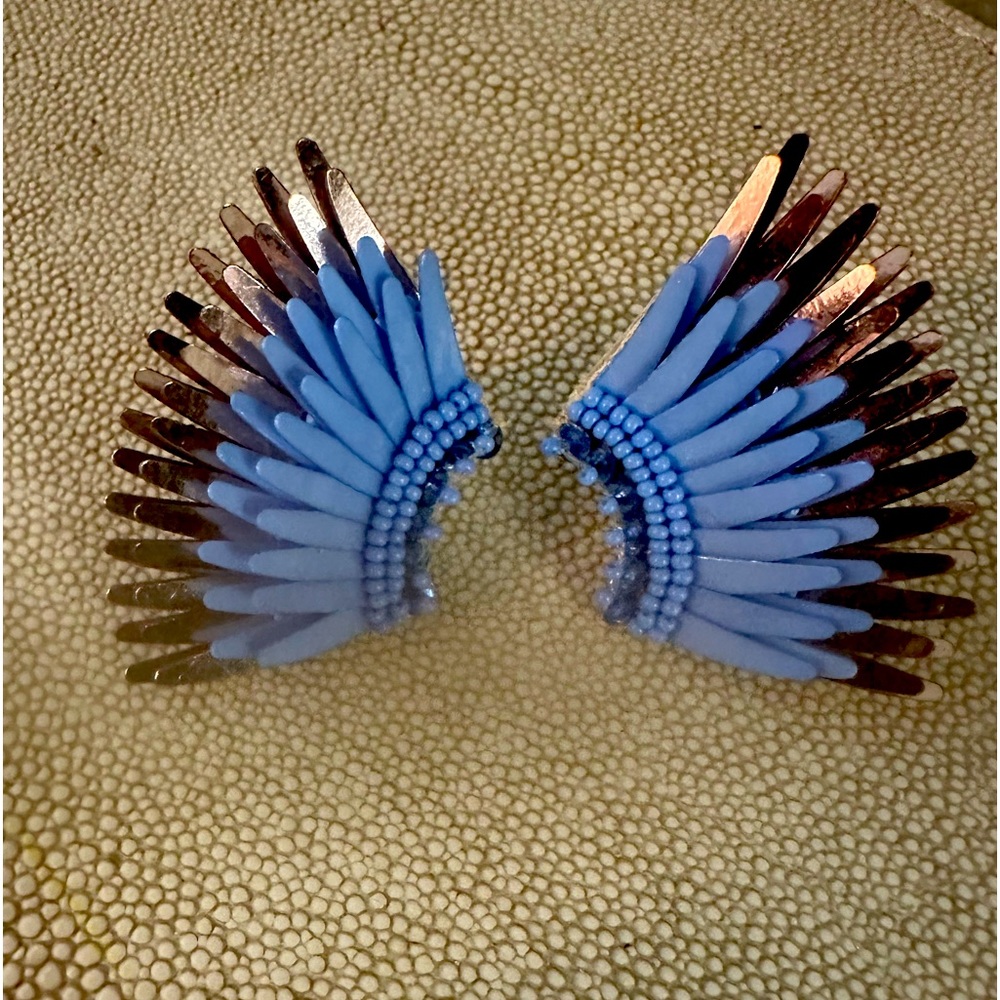 Mignonne Gavigan Mini Madeline Earrings Periwinkle Gunmetal